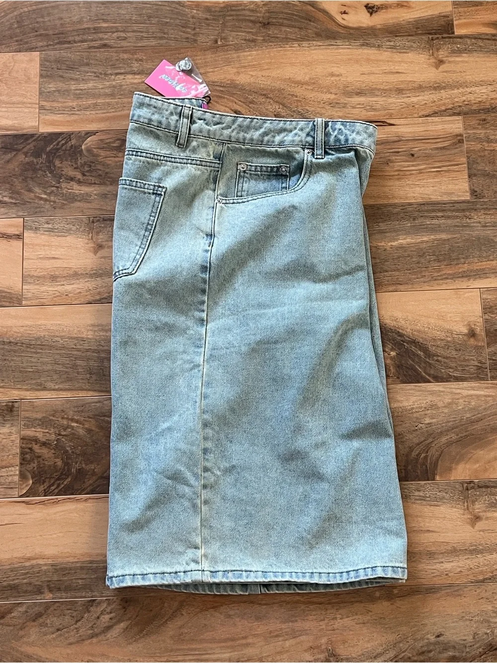 Jorts Longline Denim Shorts Light Wash Y2K Inspired Baggy Edikted NWT Women’s XL
